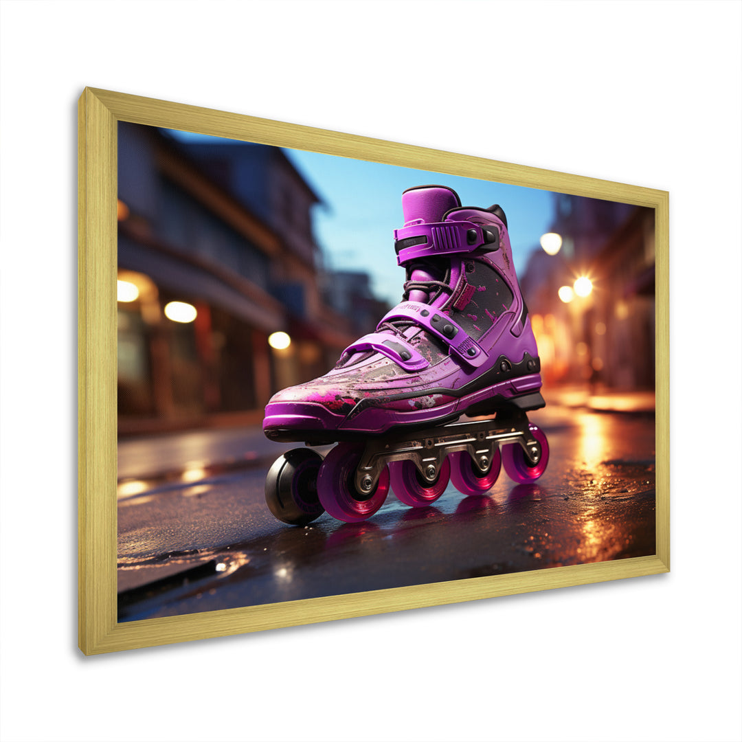 Roller blading roller skating Urban Glide - Skateboard Canvas Wall Art