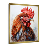Abstract Rooster Portrait - Rooster Framed Canvas Art