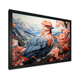 Rooster Sitting At Pink Flower Tree Branch - Rooster Bedroom Wall Art