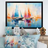 Sailboat Abstract Coastal Symphony I - Boat Sailing Canvas Wall Art