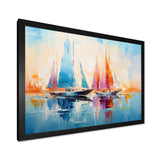 Sailboat Abstract Coastal Symphony I - Boat Sailing Canvas Wall Art