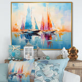 Sailboat Abstract Coastal Symphony I - Boat Sailing Canvas Wall Art