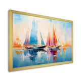Sailboat Abstract Coastal Symphony I - Boat Sailing Canvas Wall Art