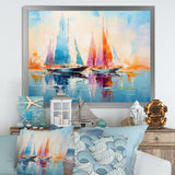 Sailboat Abstract Coastal Symphony I - Boat Sailing Canvas Wall Art
