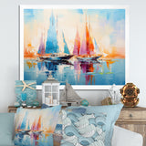 Sailboat Abstract Coastal Symphony I - Boat Sailing Canvas Wall Art