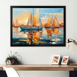 Sailboat Abstract Flotilla I - Boat Sailing Canvas Wall Art