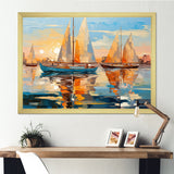 Sailboat Abstract Flotilla I - Boat Sailing Canvas Wall Art