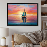 Sailboat Abstract Horizon I - Boat Sailing Canvas Wall Art