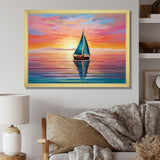 Sailboat Abstract Horizon I - Boat Sailing Canvas Wall Art