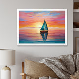 Sailboat Abstract Horizon I - Boat Sailing Canvas Wall Art