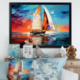 Sailboat Abstract Maritime I - Boat Sailing Canvas Wall Art