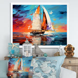 Sailboat Abstract Maritime I - Boat Sailing Canvas Wall Art