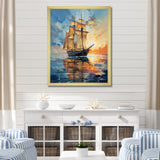 Sailboat Abstract Maritime Symphony I - Boat Sailing Canvas Wall Art