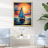 Sailboat Abstract Tides - Boat Sailing Canvas Wall Art