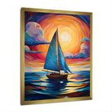 Sailboat Abstract Tides - Boat Sailing Canvas Wall Art