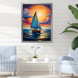 Sailboat Abstract Tides - Boat Sailing Canvas Wall Art
