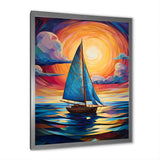 Sailboat Abstract Tides - Boat Sailing Canvas Wall Art