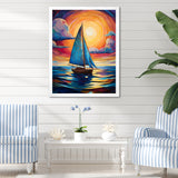 Sailboat Abstract Tides - Boat Sailing Canvas Wall Art