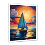 Sailboat Abstract Tides - Boat Sailing Canvas Wall Art