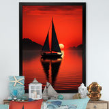 Sailboat Boat Silhouette - Boat Sailing Canvas Wall Art