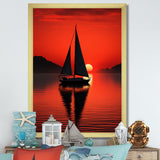 Sailboat Boat Silhouette - Boat Sailing Canvas Wall Art