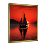Sailboat Boat Silhouette - Boat Sailing Canvas Wall Art