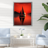 Sailboat Boat Silhouette - Boat Sailing Canvas Wall Art