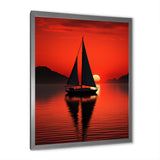 Sailboat Boat Silhouette - Boat Sailing Canvas Wall Art