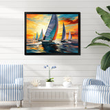 Sailboat Bold Regatta - Boat Sailing Canvas Wall Art