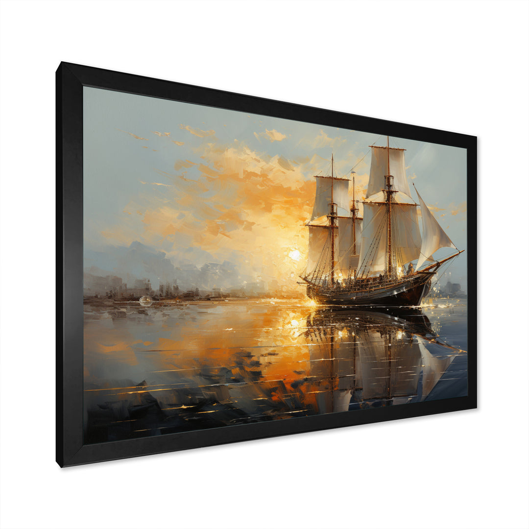 Sailboat Celestial Voyages I - Boat Sailing Canvas Wall Art