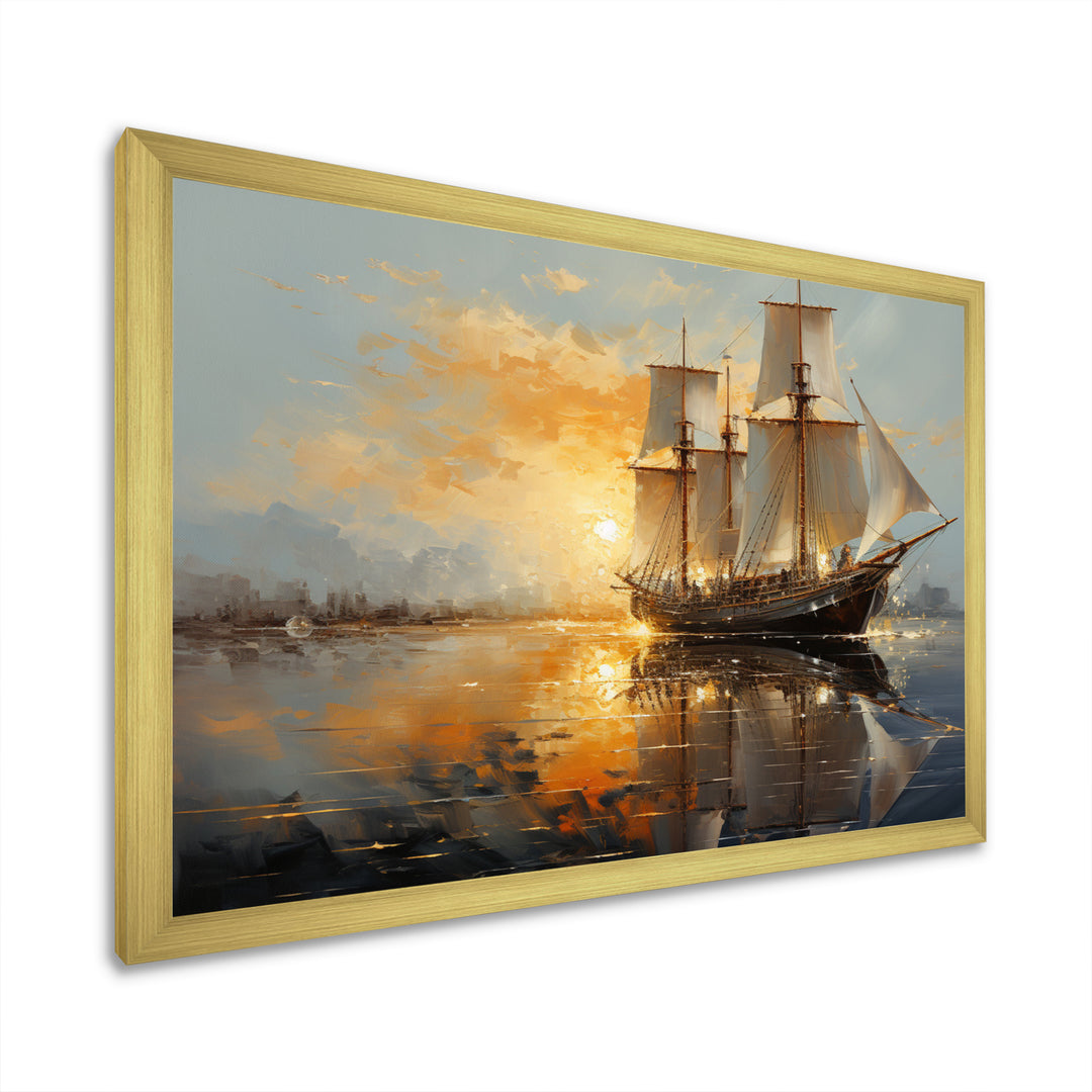 Sailboat Celestial Voyages I - Boat Sailing Canvas Wall Art