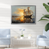 Sailboat Celestial Voyages I - Boat Sailing Canvas Wall Art