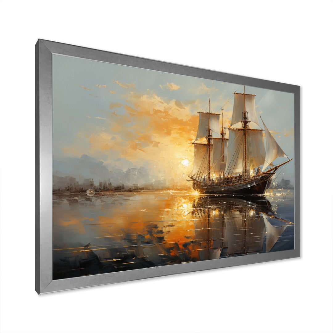 Sailboat Celestial Voyages I - Boat Sailing Canvas Wall Art