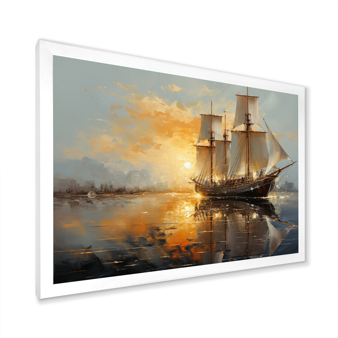 Sailboat Celestial Voyages I - Boat Sailing Canvas Wall Art
