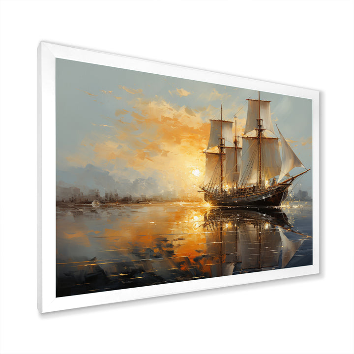 Sailboat Celestial Voyages I - Boat Sailing Canvas Wall Art