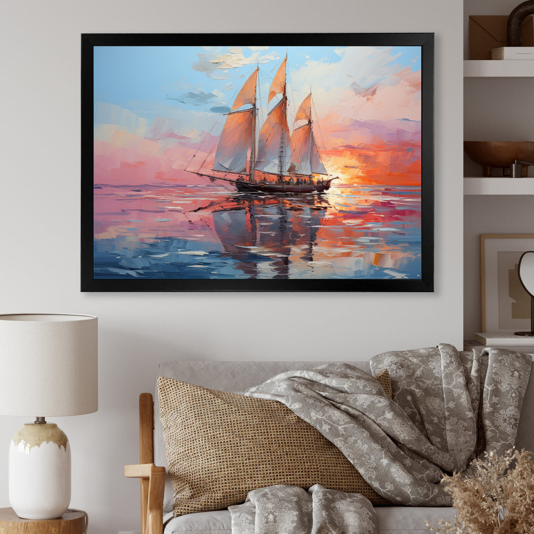 Sailboat Chromatic Sails - Boat Sailing Canvas Wall Art