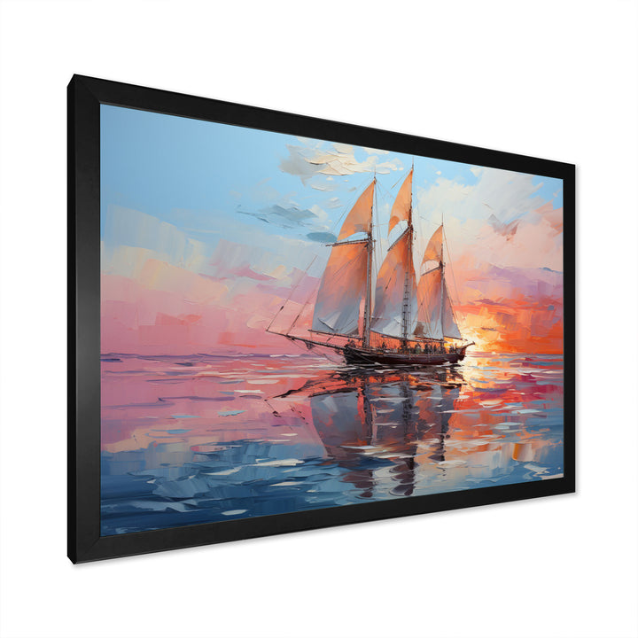 Sailboat Chromatic Sails - Boat Sailing Canvas Wall Art