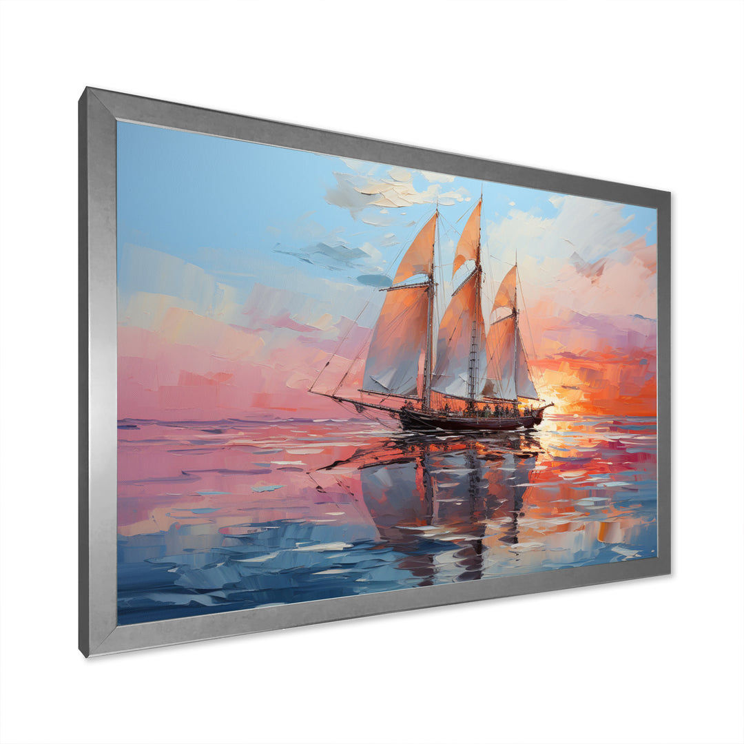 Sailboat Chromatic Sails - Boat Sailing Canvas Wall Art