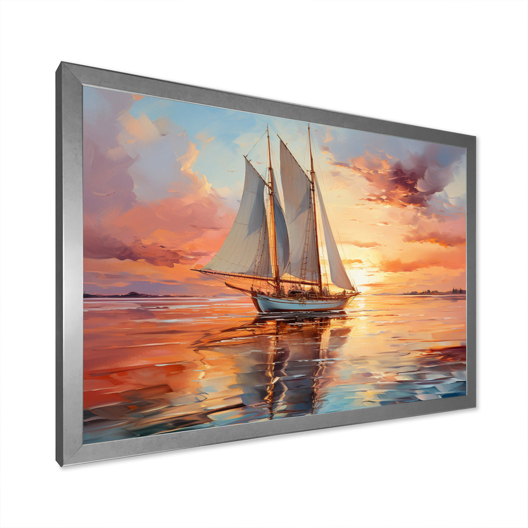Sailboat Coastal Dreams I - Boat Sailing Canvas Wall Art