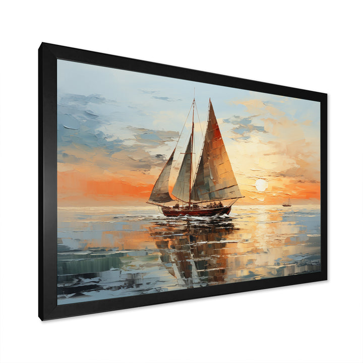Minimalism Sailboat Rhythms I - Boat Sailing Canvas Wall Art