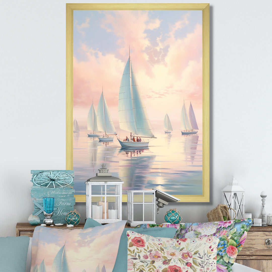 Sailboat Dreamy Regatta - Boat Sailing Canvas Wall Art