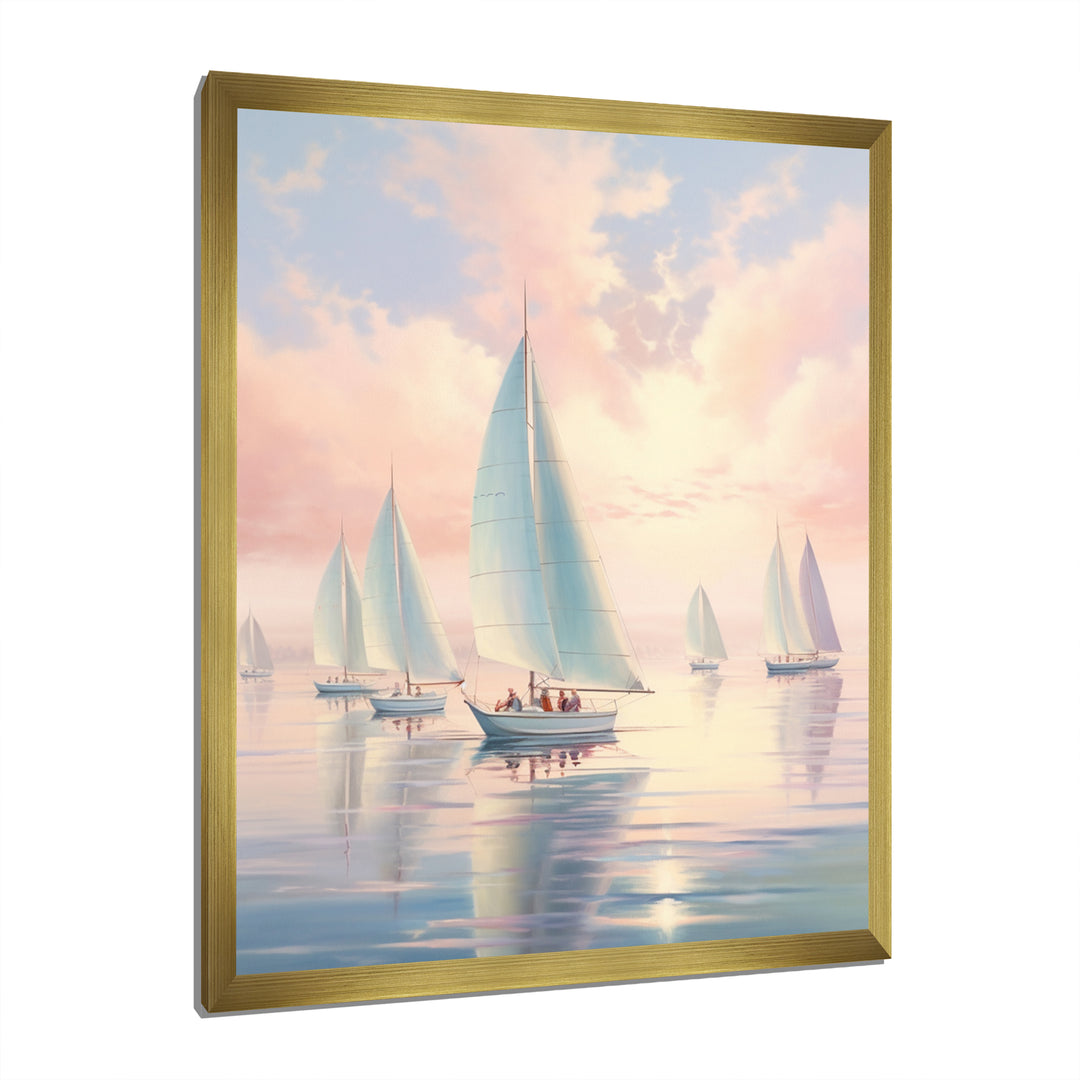 Sailboat Dreamy Regatta - Boat Sailing Canvas Wall Art