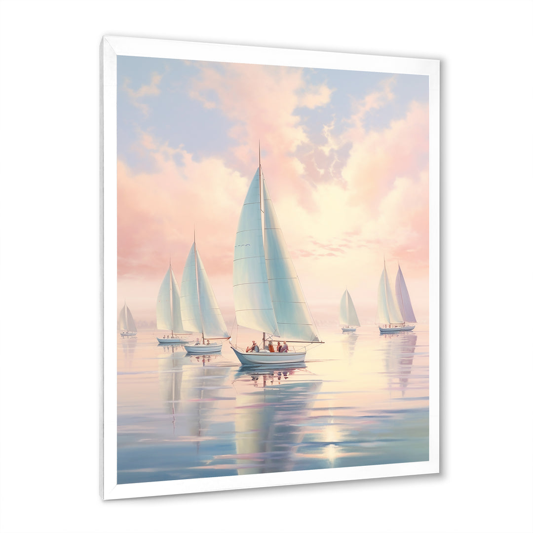 Sailboat Dreamy Regatta - Boat Sailing Canvas Wall Art