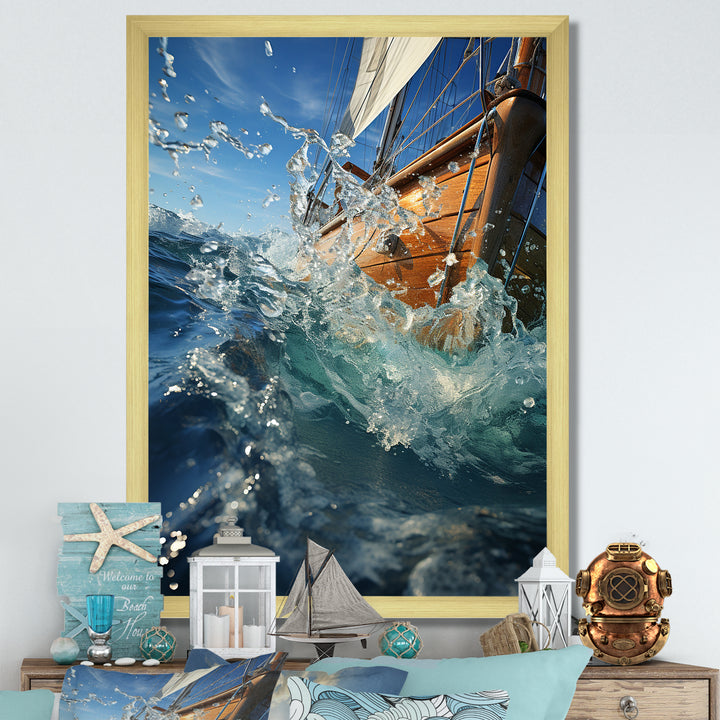 Sailboat Dynamic Contrasts - Boat Sailing Canvas Wall Art