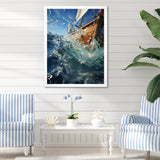 Sailboat Dynamic Contrasts - Boat Sailing Canvas Wall Art