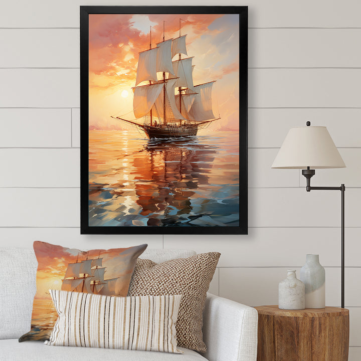 Sailboat Ethereal Waters I - Boat Sailing Canvas Wall Art