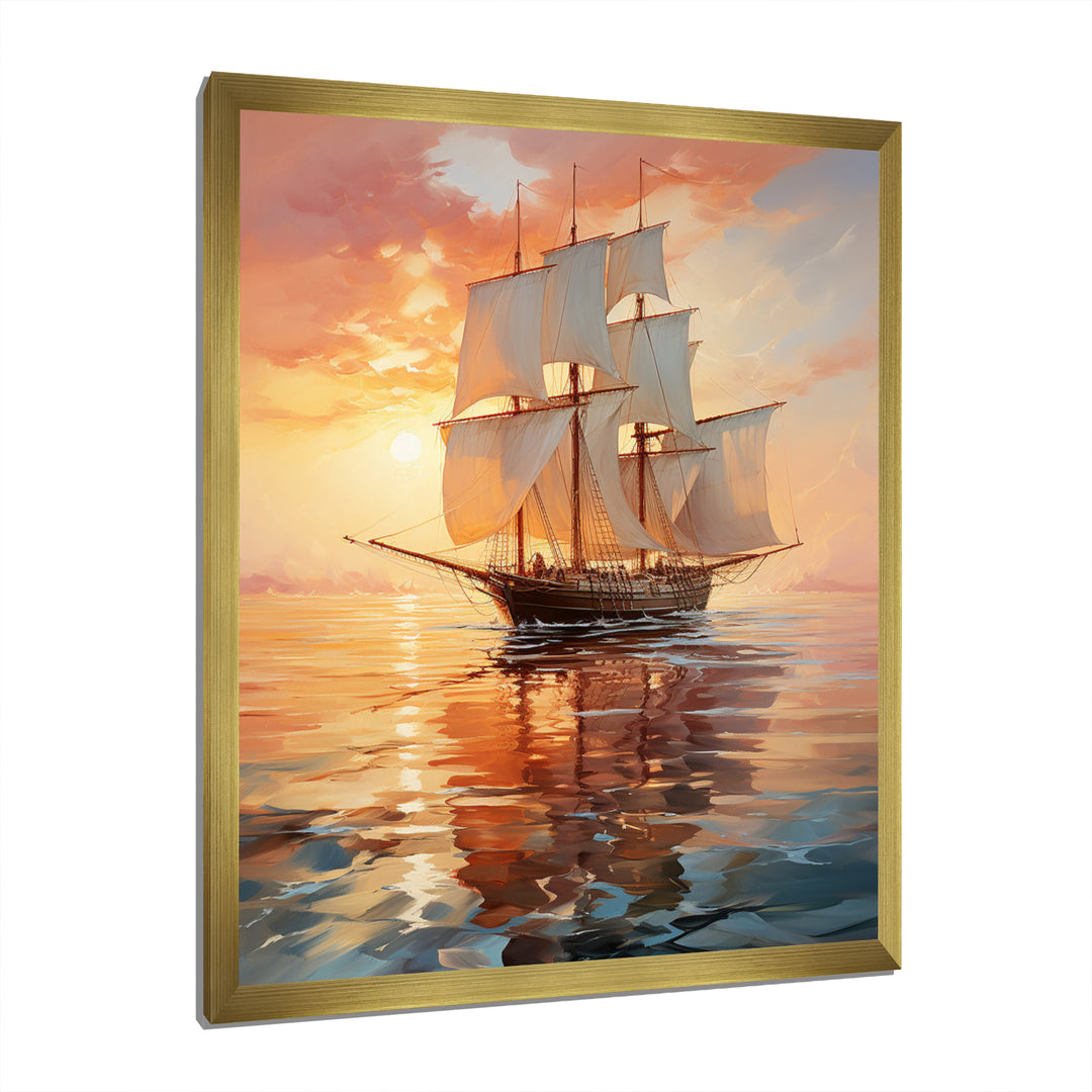 Sailboat Ethereal Waters I - Boat Sailing Canvas Wall Art