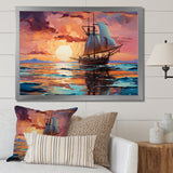 Sailboat Fluid Horizons I - Boat Sailing Canvas Wall Art