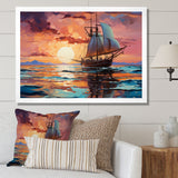 Sailboat Fluid Horizons I - Boat Sailing Canvas Wall Art
