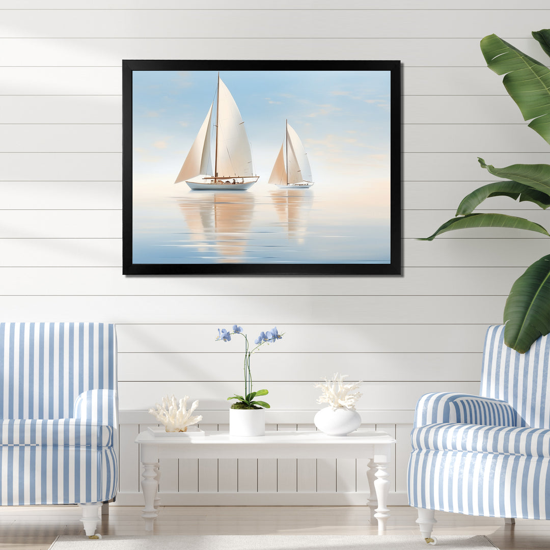 Sailboat Harmonious Tides I - Boat Sailing Canvas Wall Art
